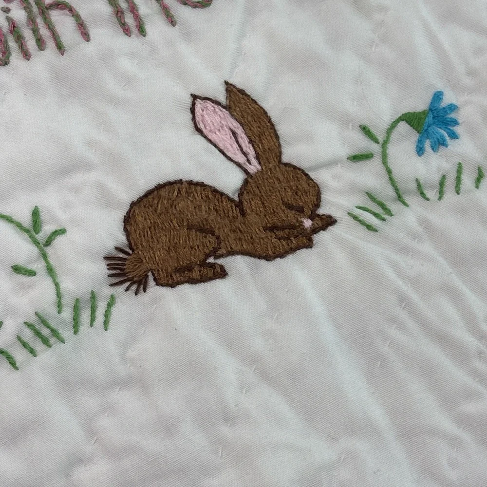 VTG Handmade Baby Quilt 37X 47